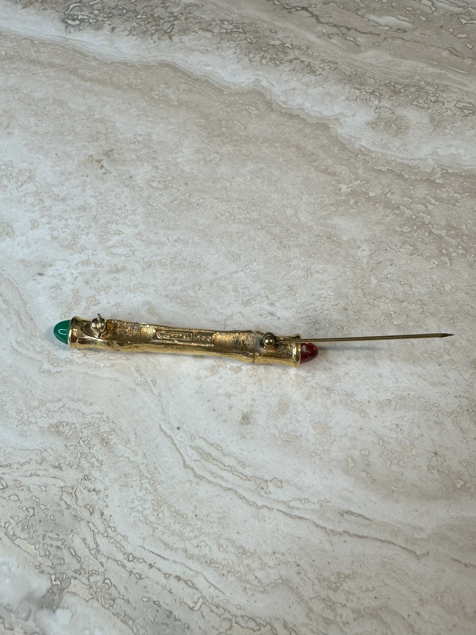  Vintage Chanel Gold Bar Pin - Top view