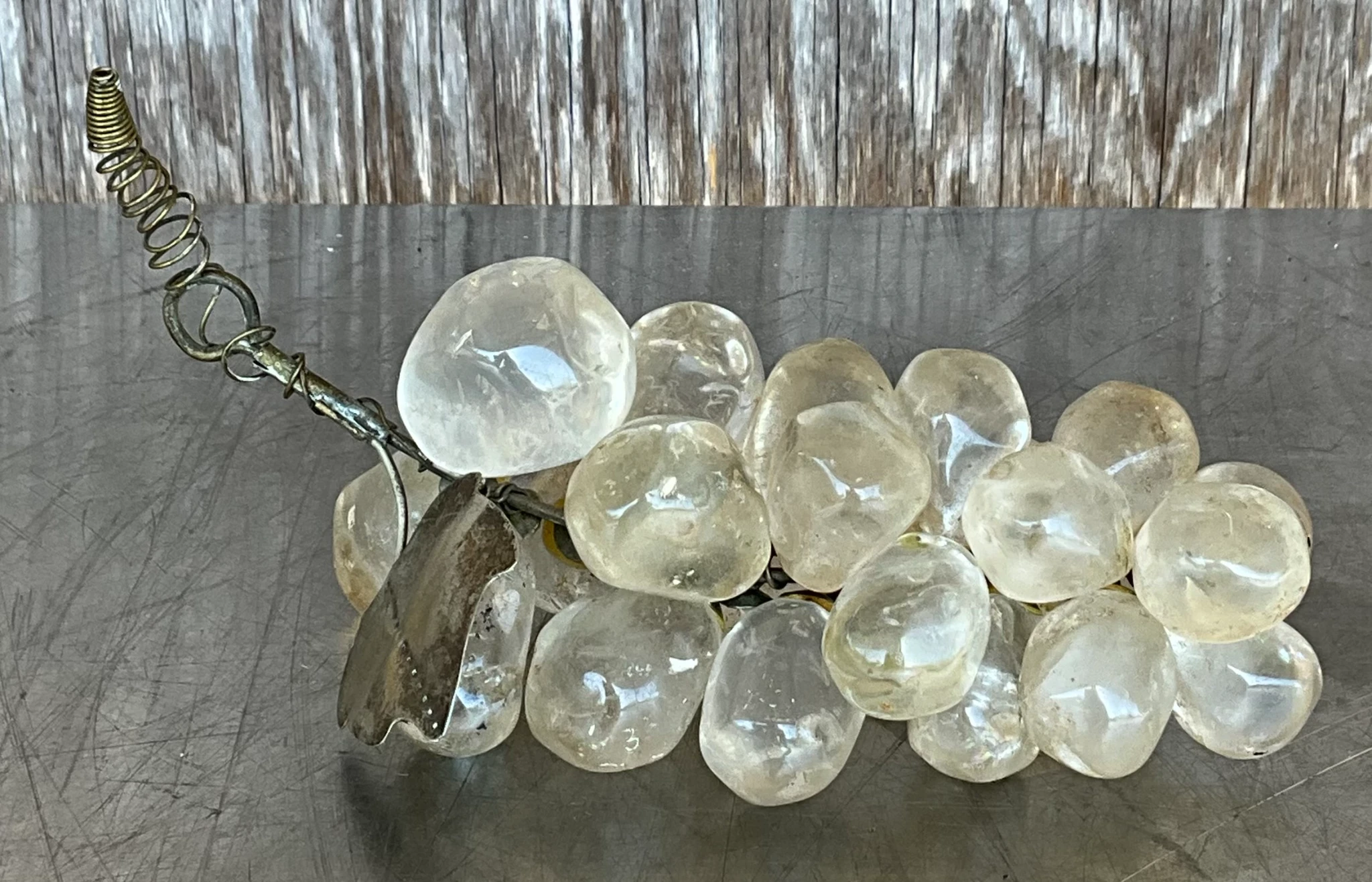 Vintage Boho Rock Crystal Grapes - Detail view