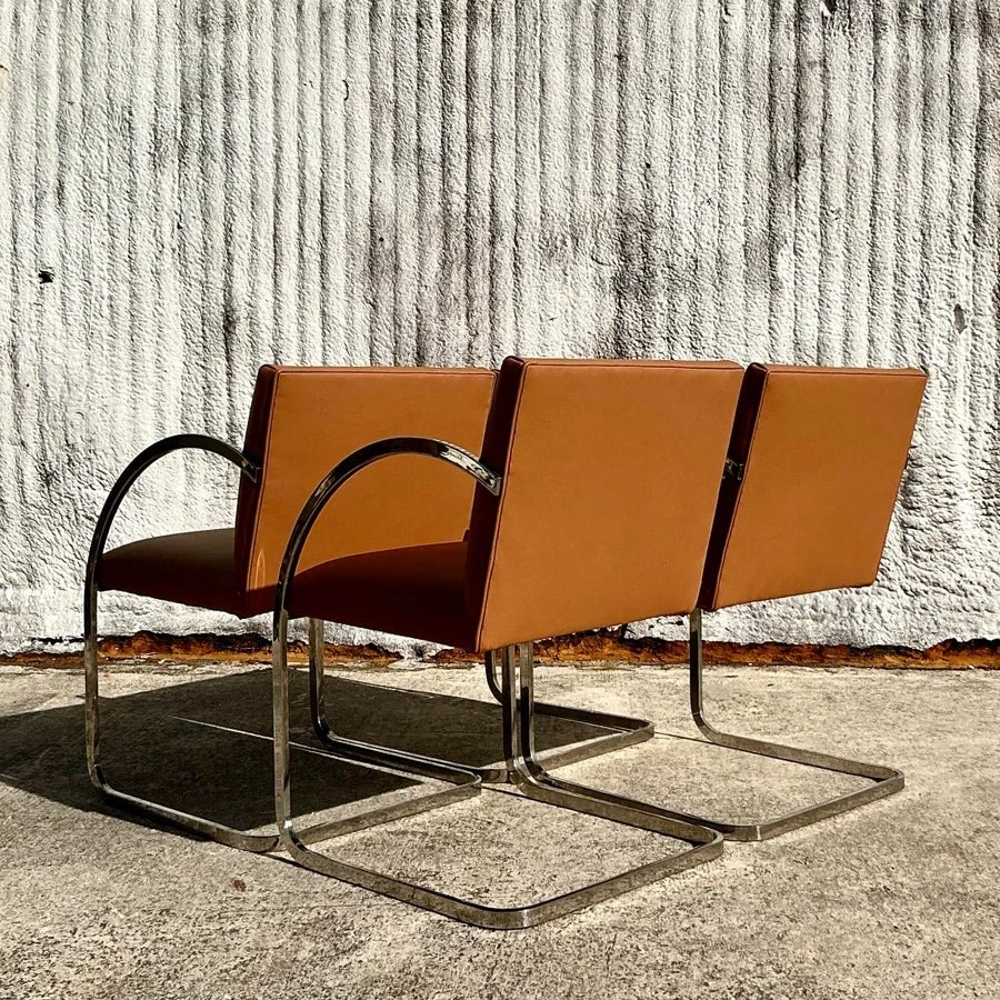 Vintage Boho Brueton Flat Bar Dining Chairs After Brueton- Set of 4 - Detail view