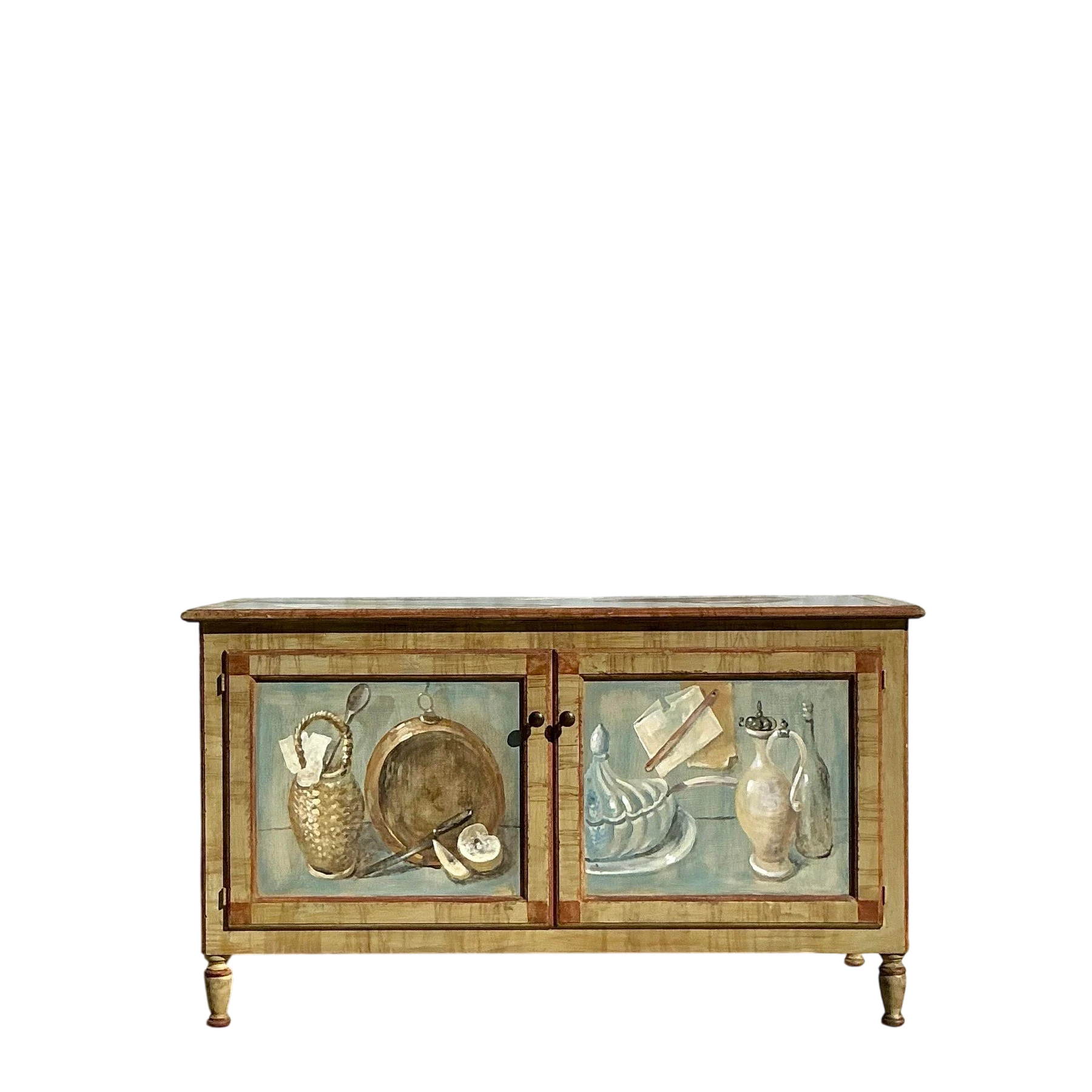 Late 20th Century Vintage Regency Hand Painted Cabinet