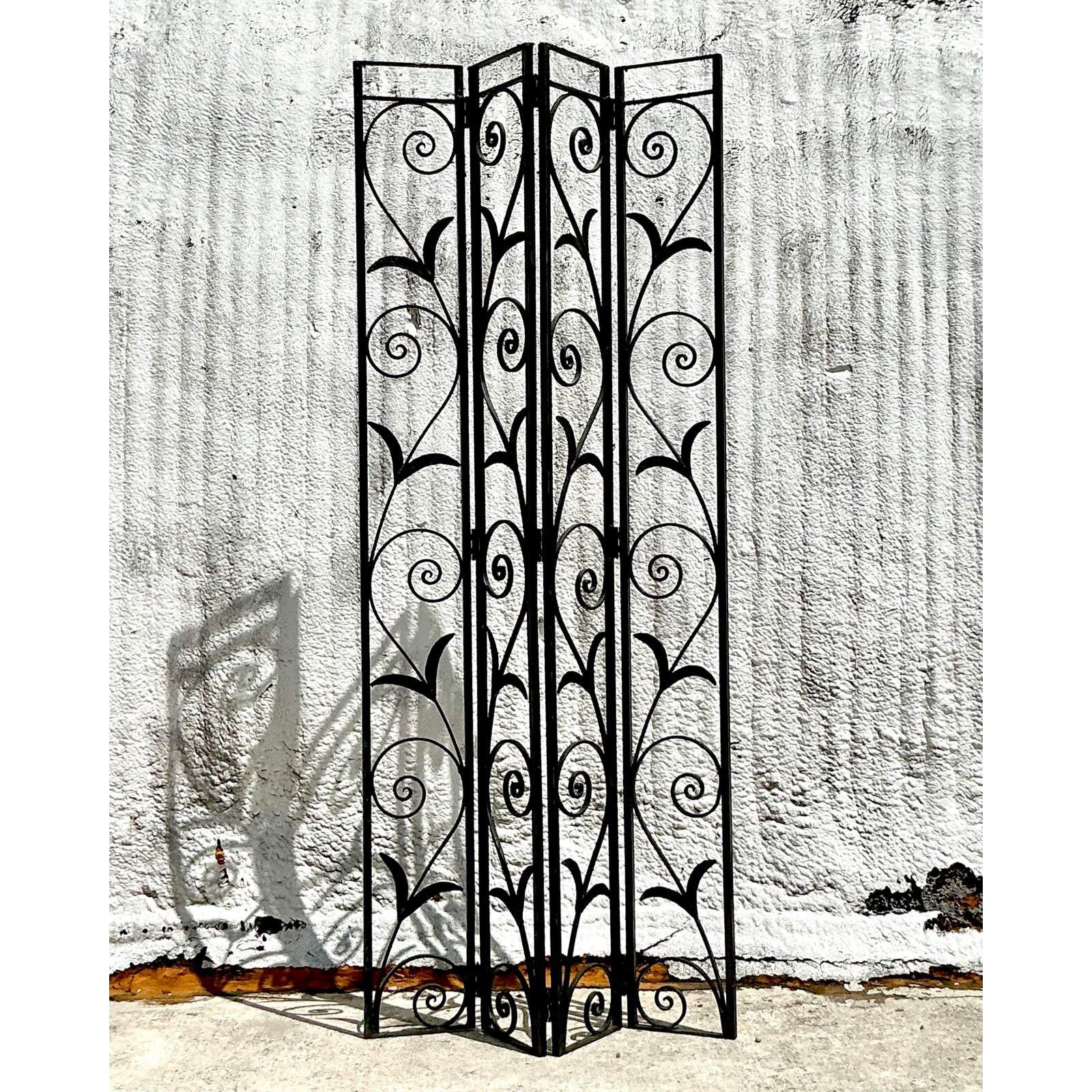 Vintage Art Deco Wrought Iron Screen - Detail view