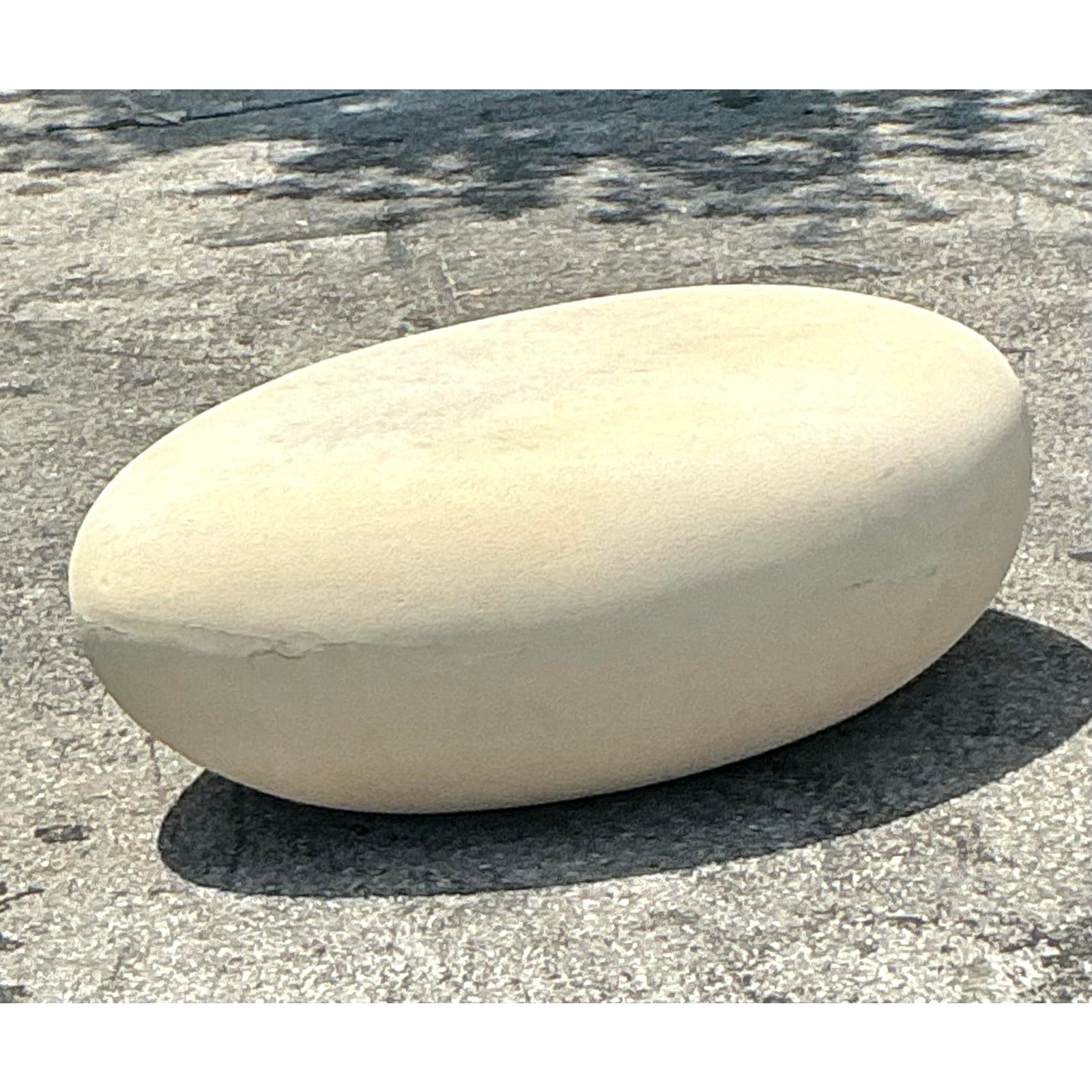 Vintage Boho Plaster Over Fiberglass Biomorphic Coffee Table - Detail view