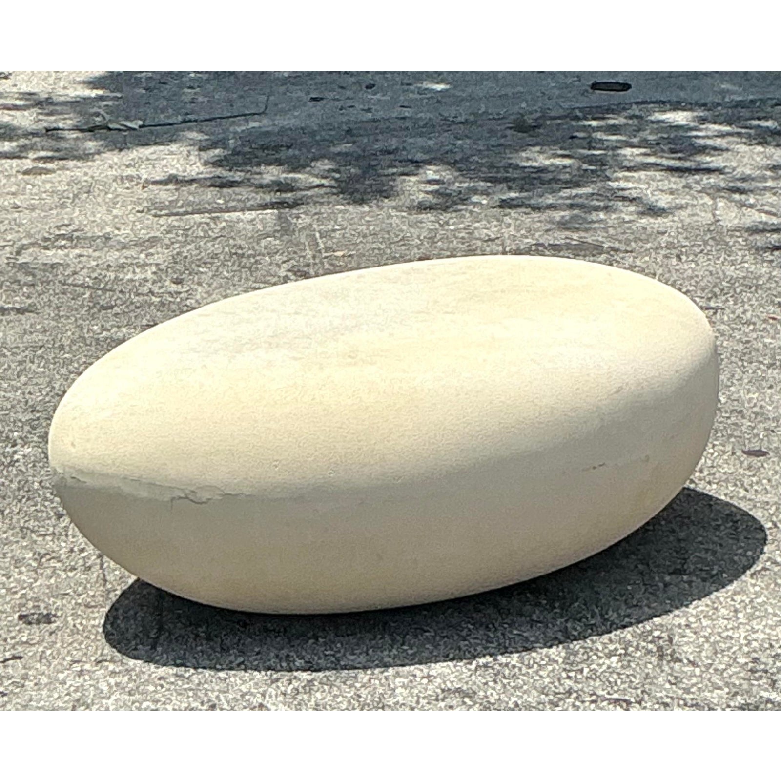 Vintage Boho Plaster Over Fiberglass Biomorphic Coffee Table - Side view