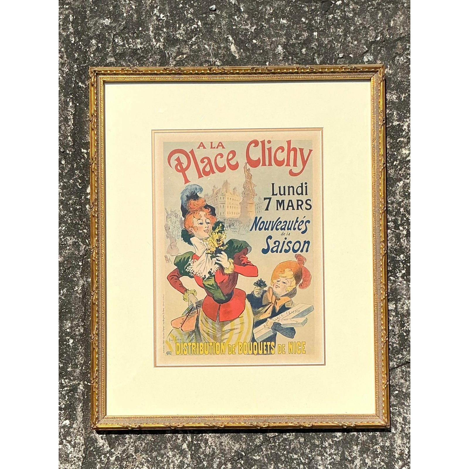 Vintage French Advertising Print - Top view