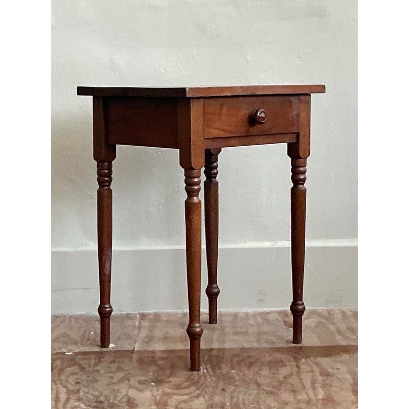 Vintage Traditional Turned Wood. Nightstand - Back view
