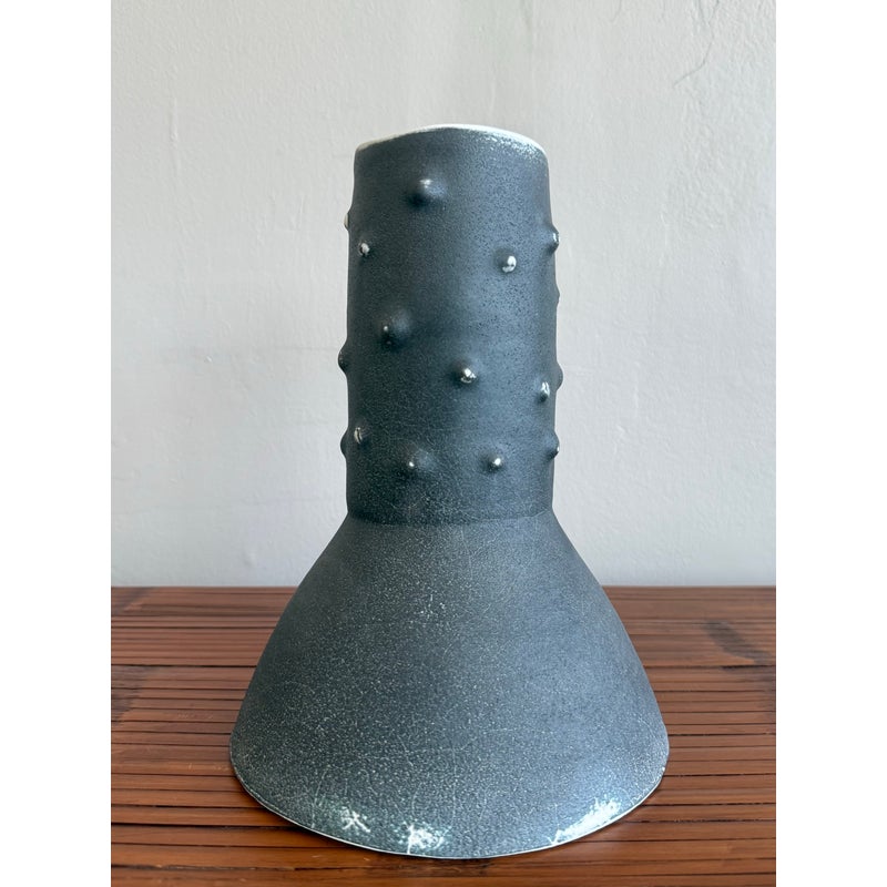 Vintage Boho Brutalist Studio Pottery Vase - Side view