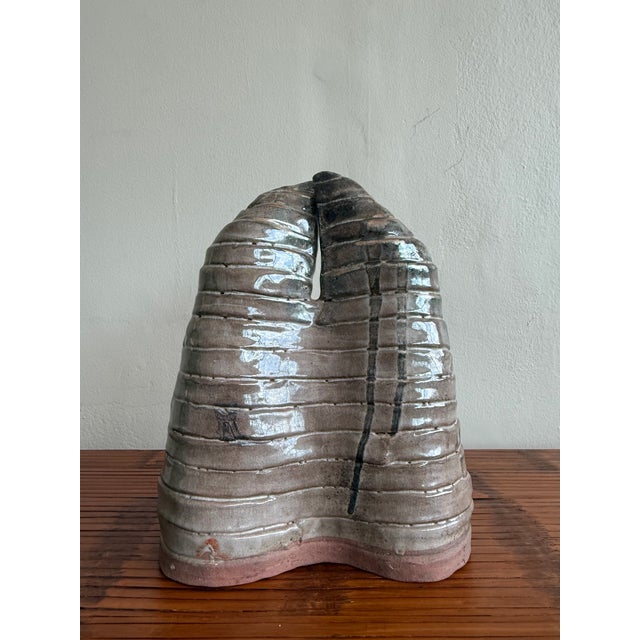 Boho Organic Modern Ceramic Sculpture - Side view