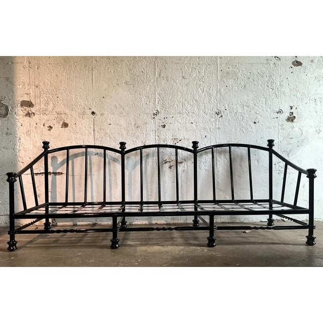 Vintage Regency Cast Aluminum Arched Sofa - Side view