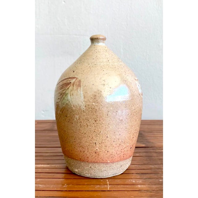 Vintage Boho Studio Pottery Vase - Ceramic, 3.5W x 5.5H - Detail view