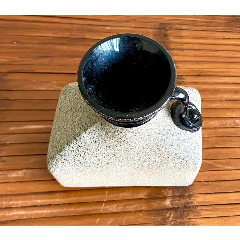 Vintage Boho Studio Pottery Vase - Ceramic, 5W x 6.5H - Top view