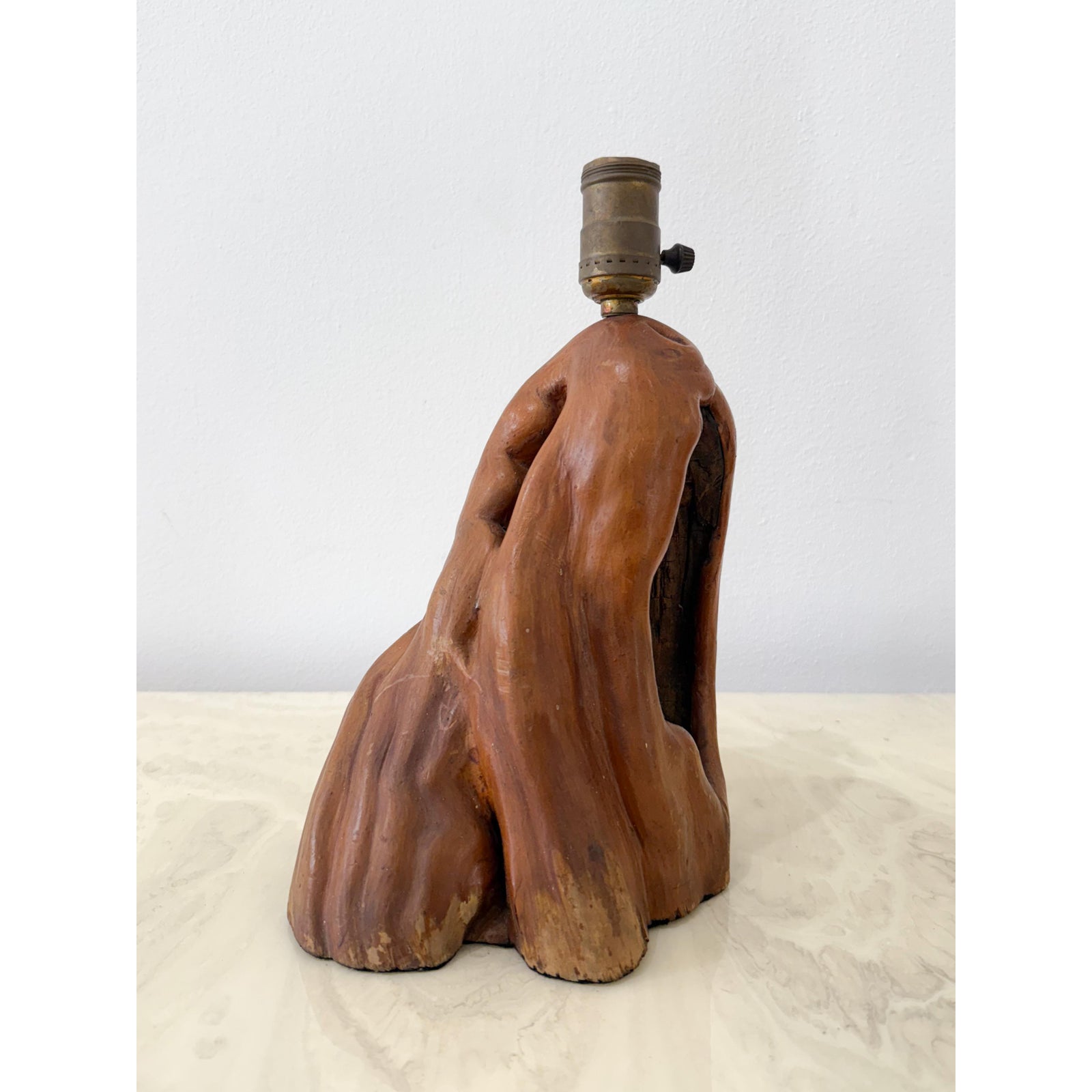 Vintage Boho Redwood Burl Lamp Base - Detail view