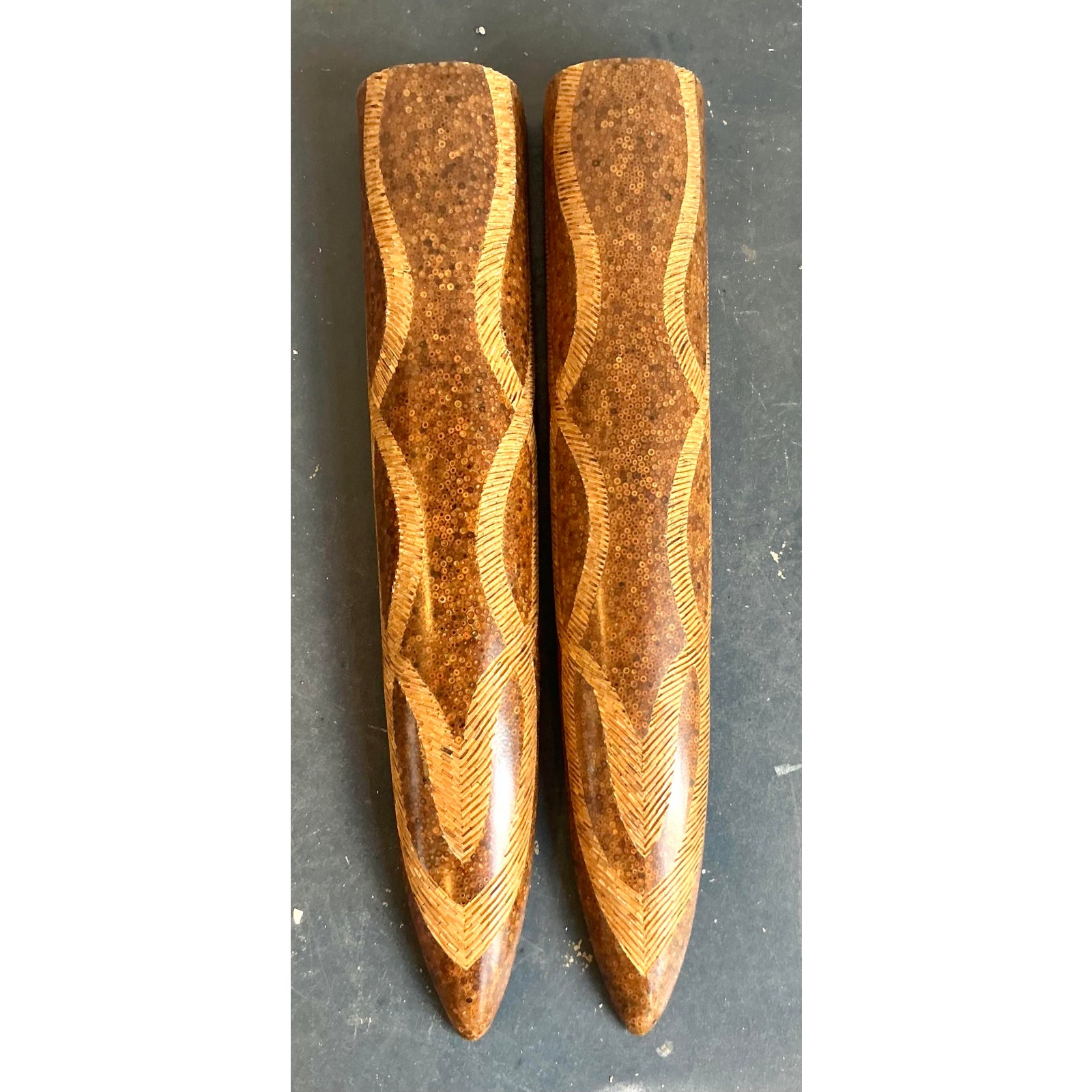 Vintage Boho Monumental Coconut Shell Sconce - A Pair - Detail view