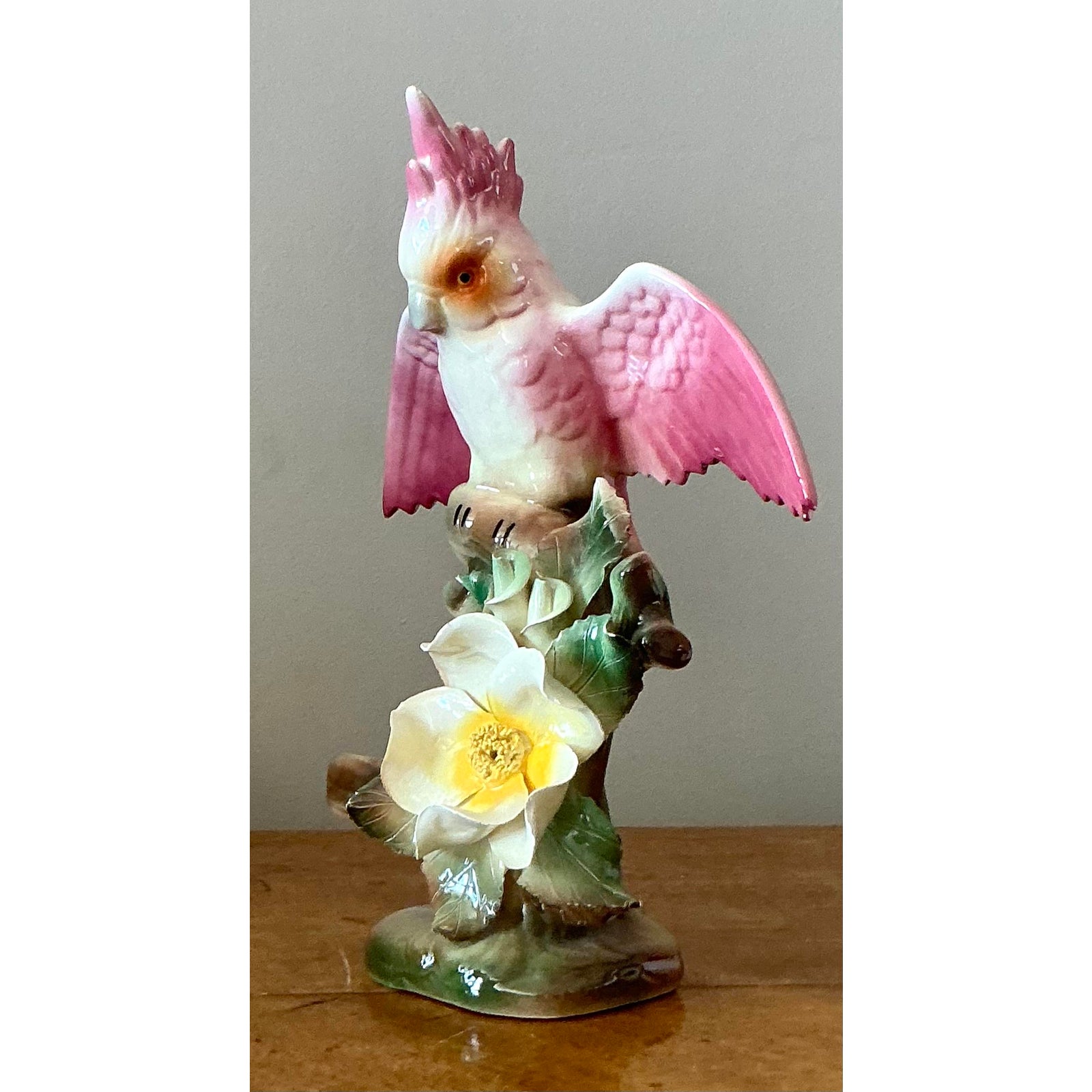 Vintage Regency Glazed Ceramic Bird - Ceramic, 10W x 11.25H - Back view