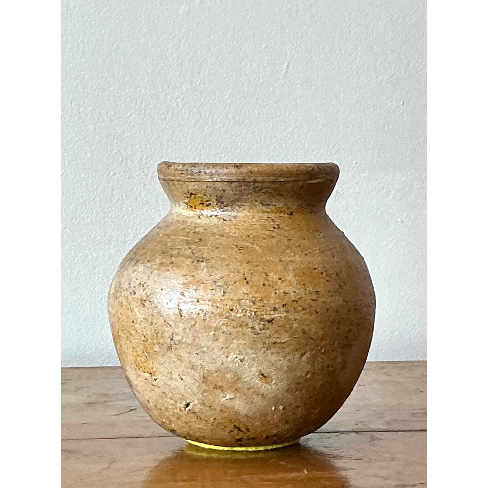 Vintage Boho Original Studio Pottery Vase - Ceramic, 5W x 5H - Detail view