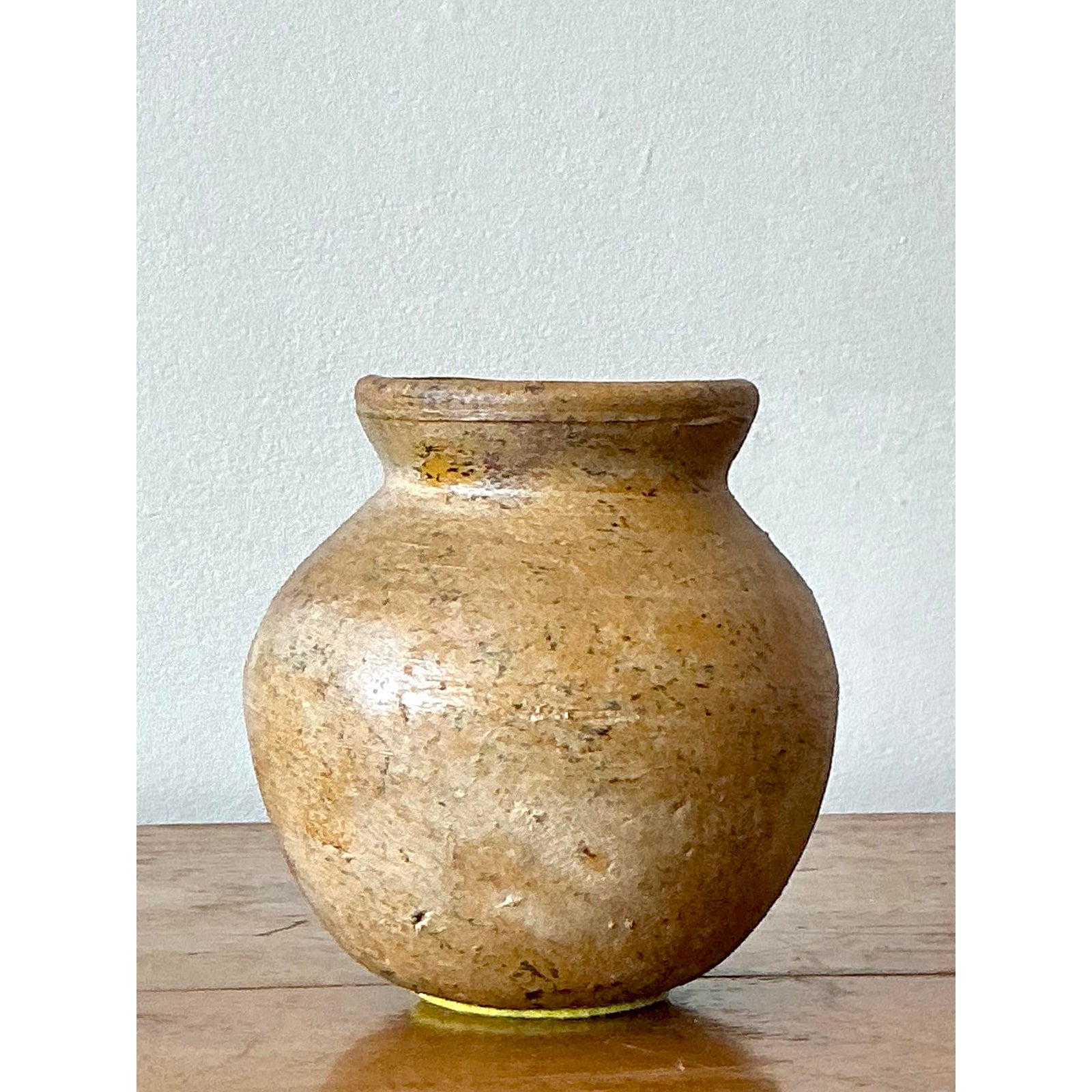 Vintage Boho Original Studio Pottery Vase - Ceramic, 5W x 5H - Back view