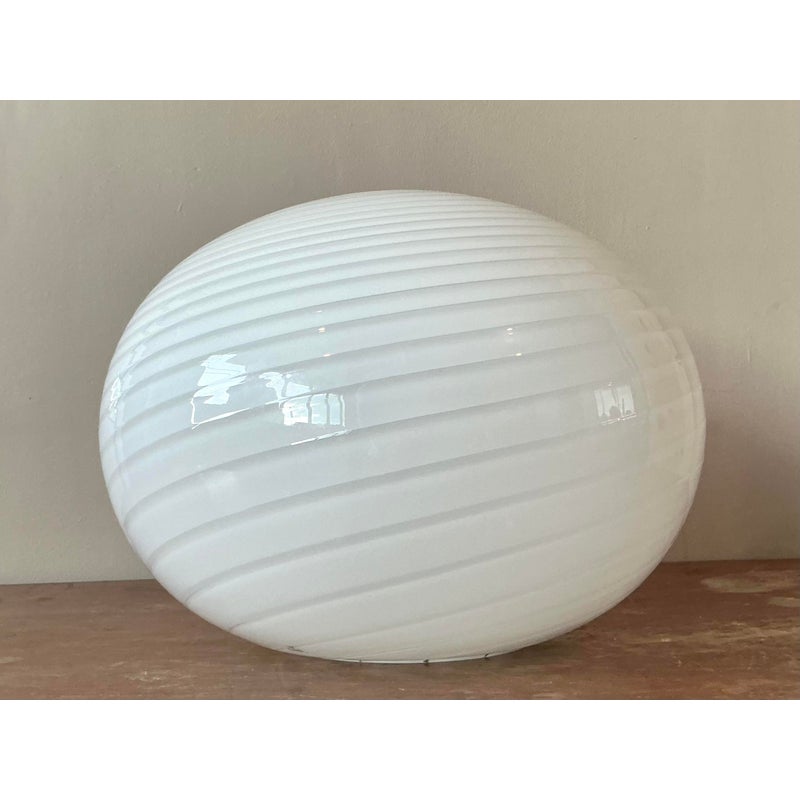Vintage Italian Swirl Glass Lamp After Murano - Side view