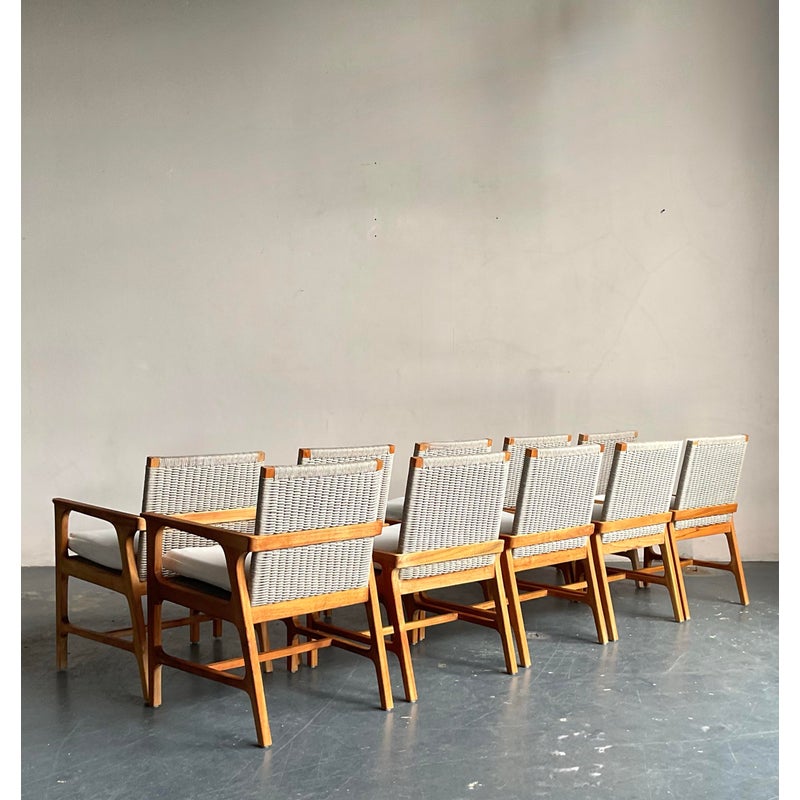 Vintage Boho Palecek “Delmar” Outdoor Dining Chairs - Set of 10 - Top view