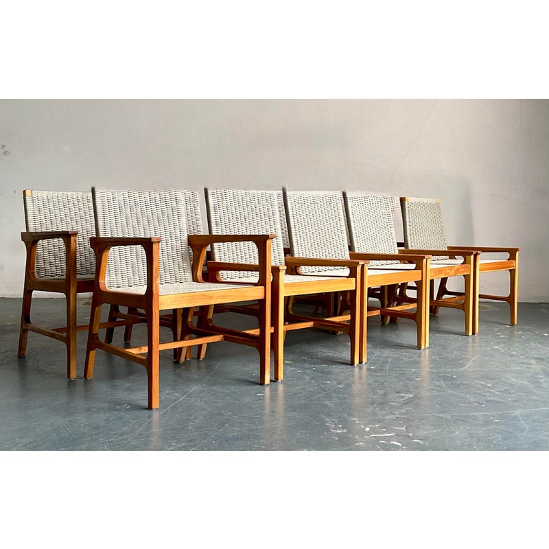 Vintage Boho Palecek “Delmar” Outdoor Dining Chairs - Set of 10 - Side view