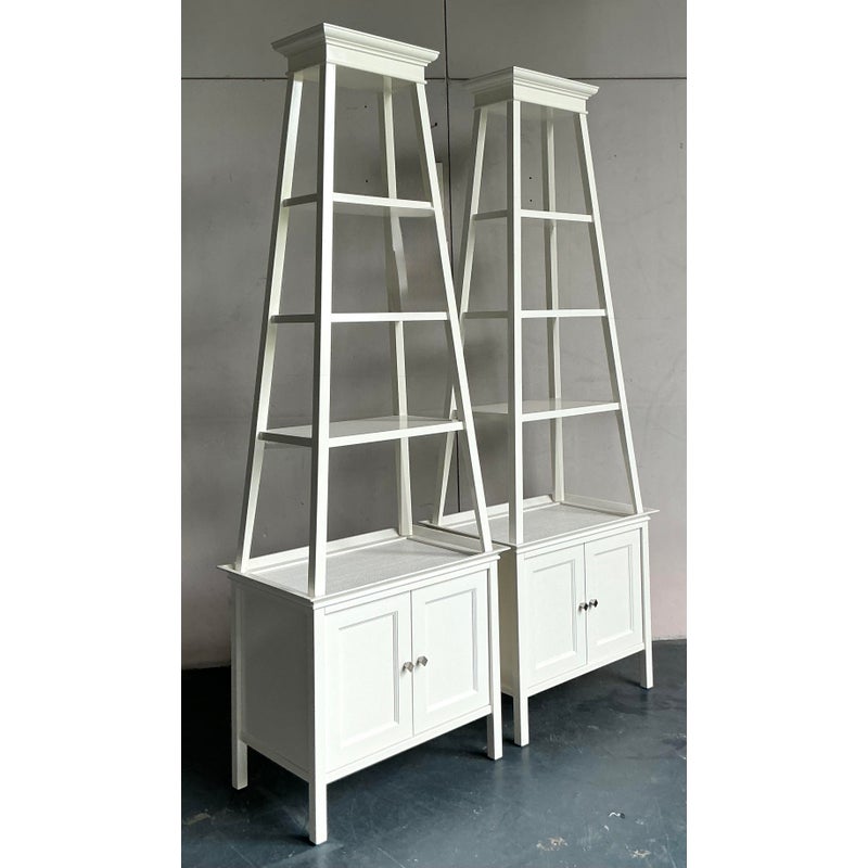 Vintage Regency Lacquered Stacked Etagere - A Pair - Top view