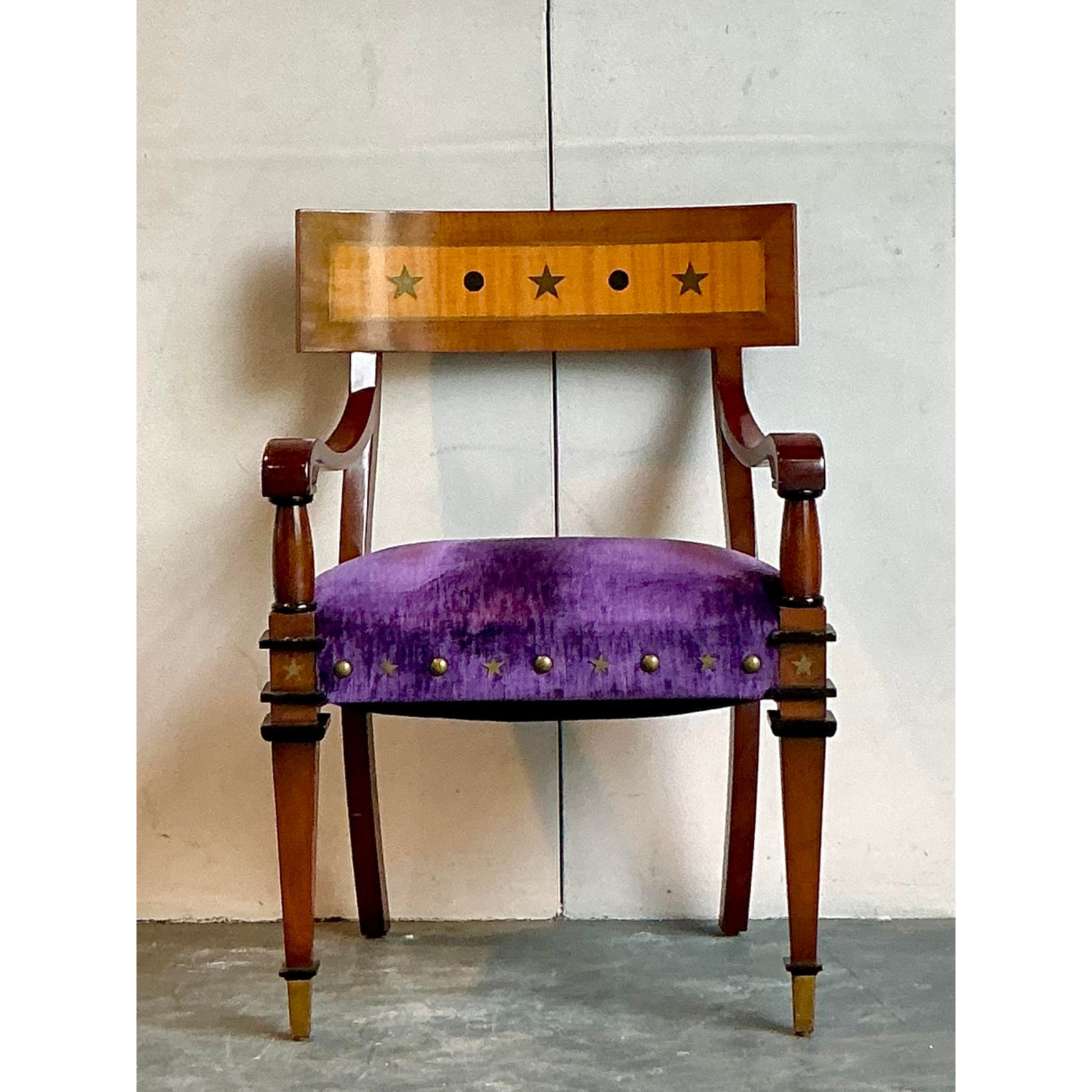 Vintage Regency Goralnik and Buchanan Empire Arm Chair - Side view