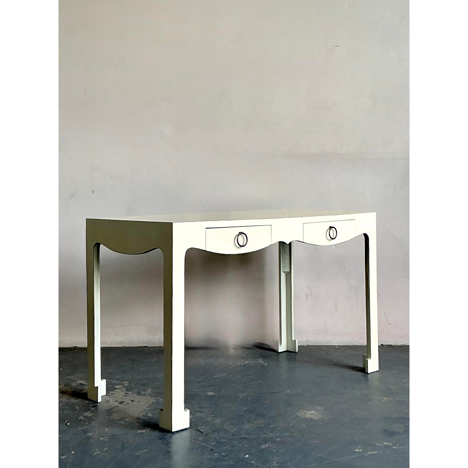 Vintage Regency Scalloped Writing Desk - Detail view