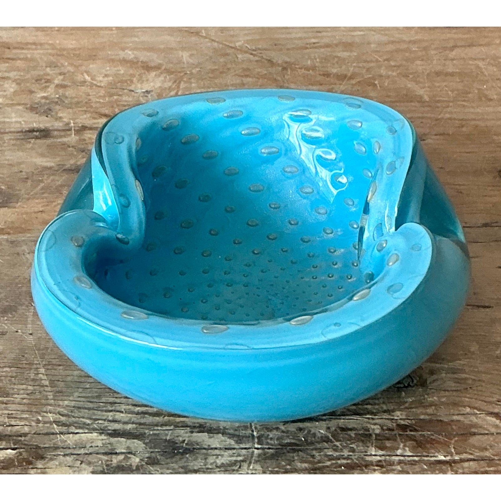 Vintage Italian Art Glass Bowl After Murano - Glass, 6W x 2.25H - Side view