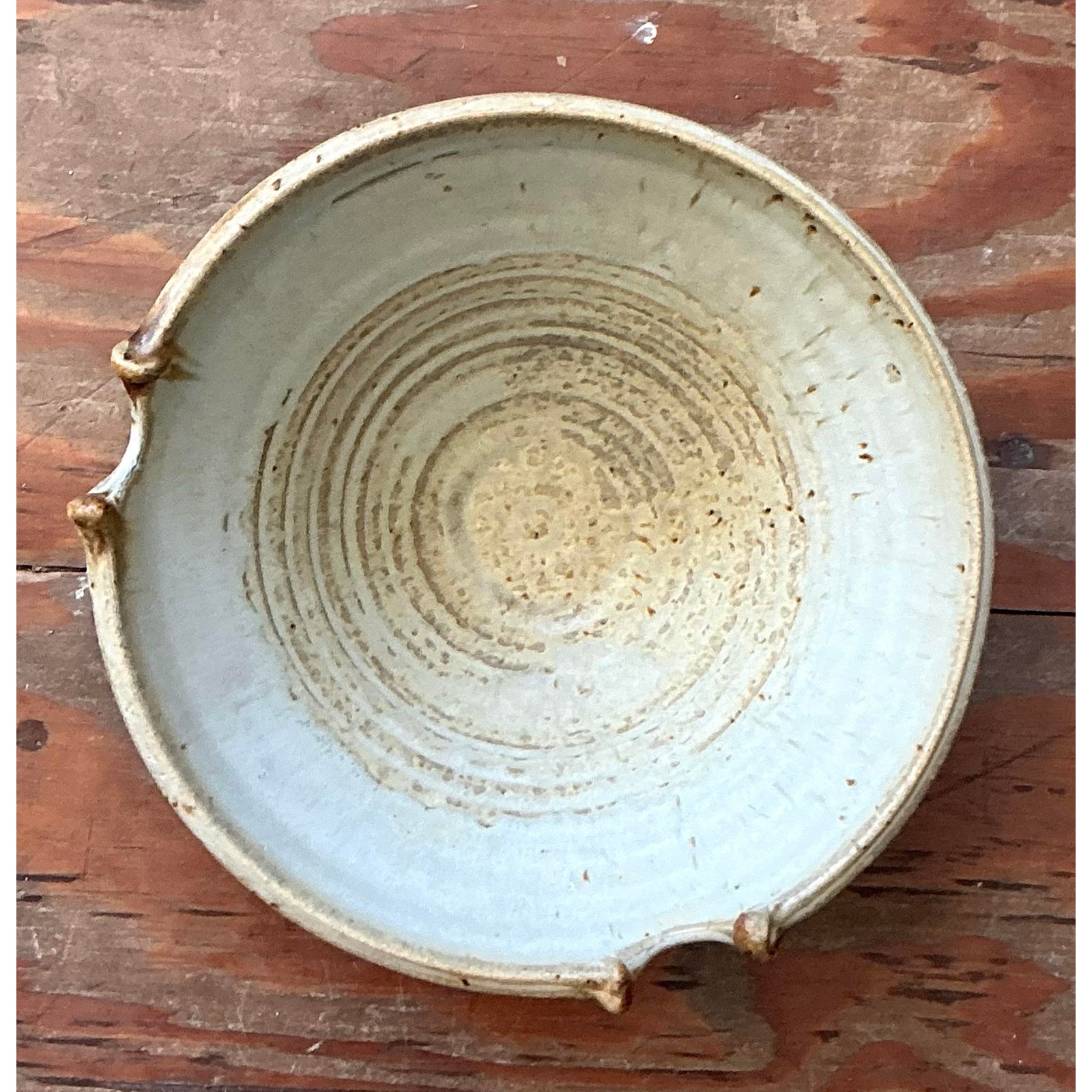 Vintage Boho Studio Pottery Bowl - Stoneware, 7.2W x 3.5H - Side view