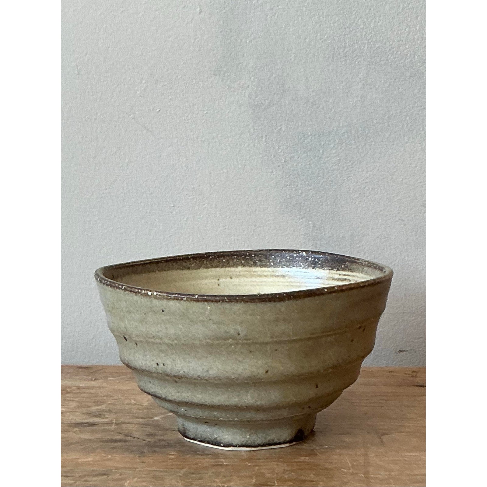 Vintage Boho Studio Pottery Bowl - Ceramic, 6W x 3.2H - Side view
