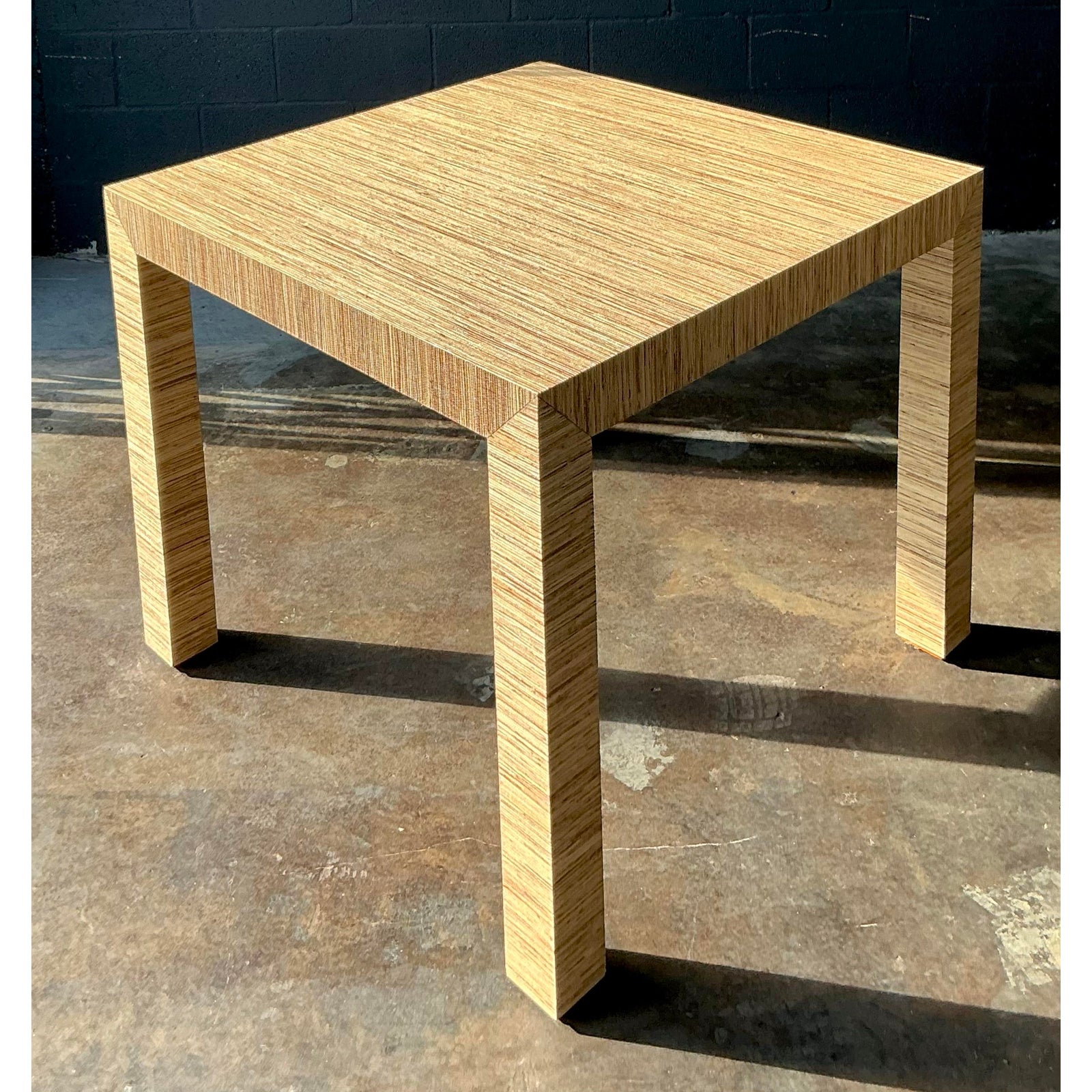 Vintage Boho Grasscloth Game Table - Wood, 36W x 30.5H - Detail view