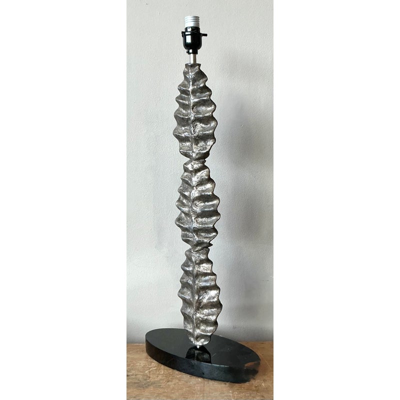 Vintage Boho Cast Leaves Lamp - Side view