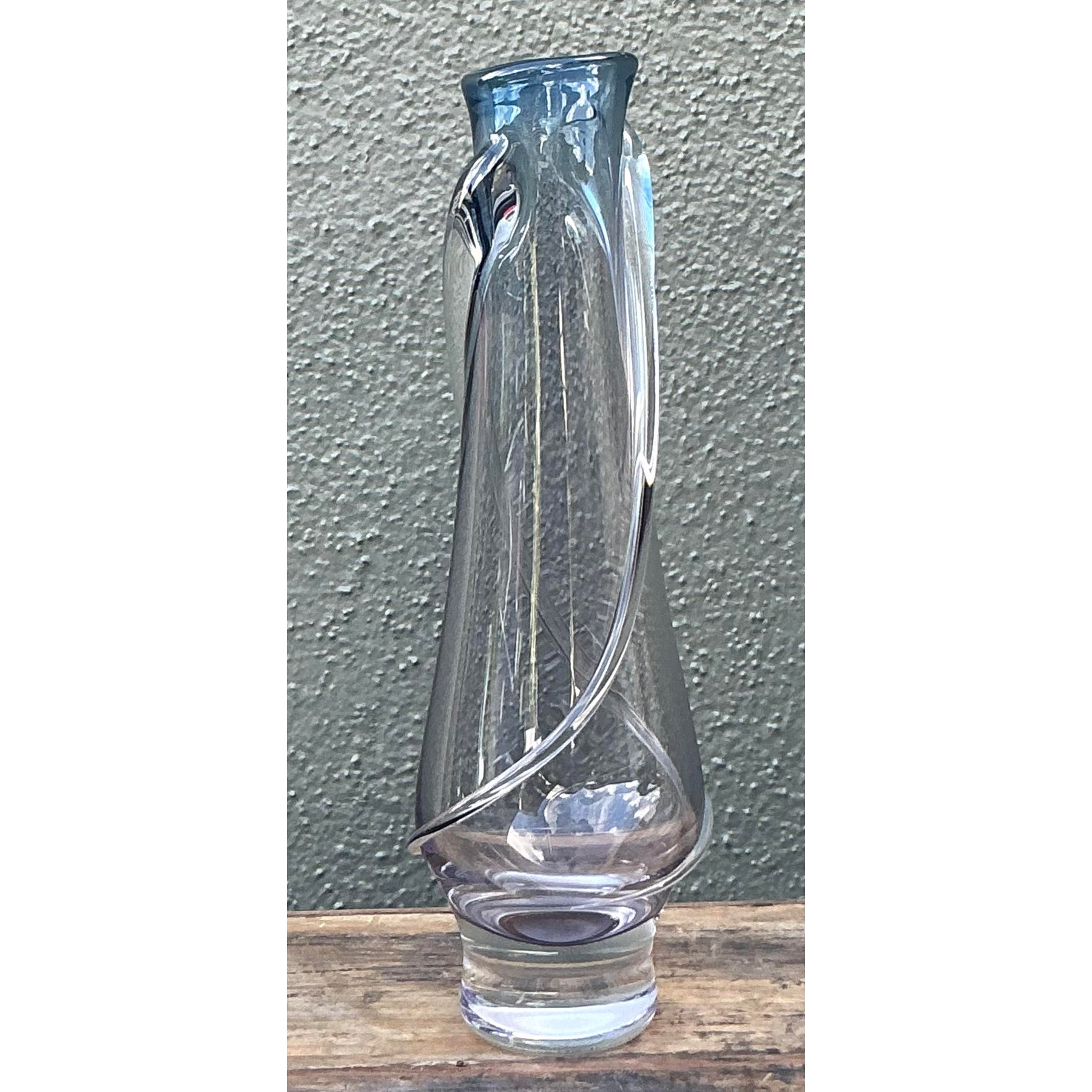 Vintage Boho Blown Glass Bud Vase - Detail view