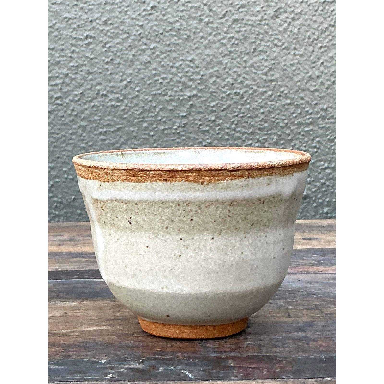 Vintage Boho Original Studio Pottery Small Vase - Back view
