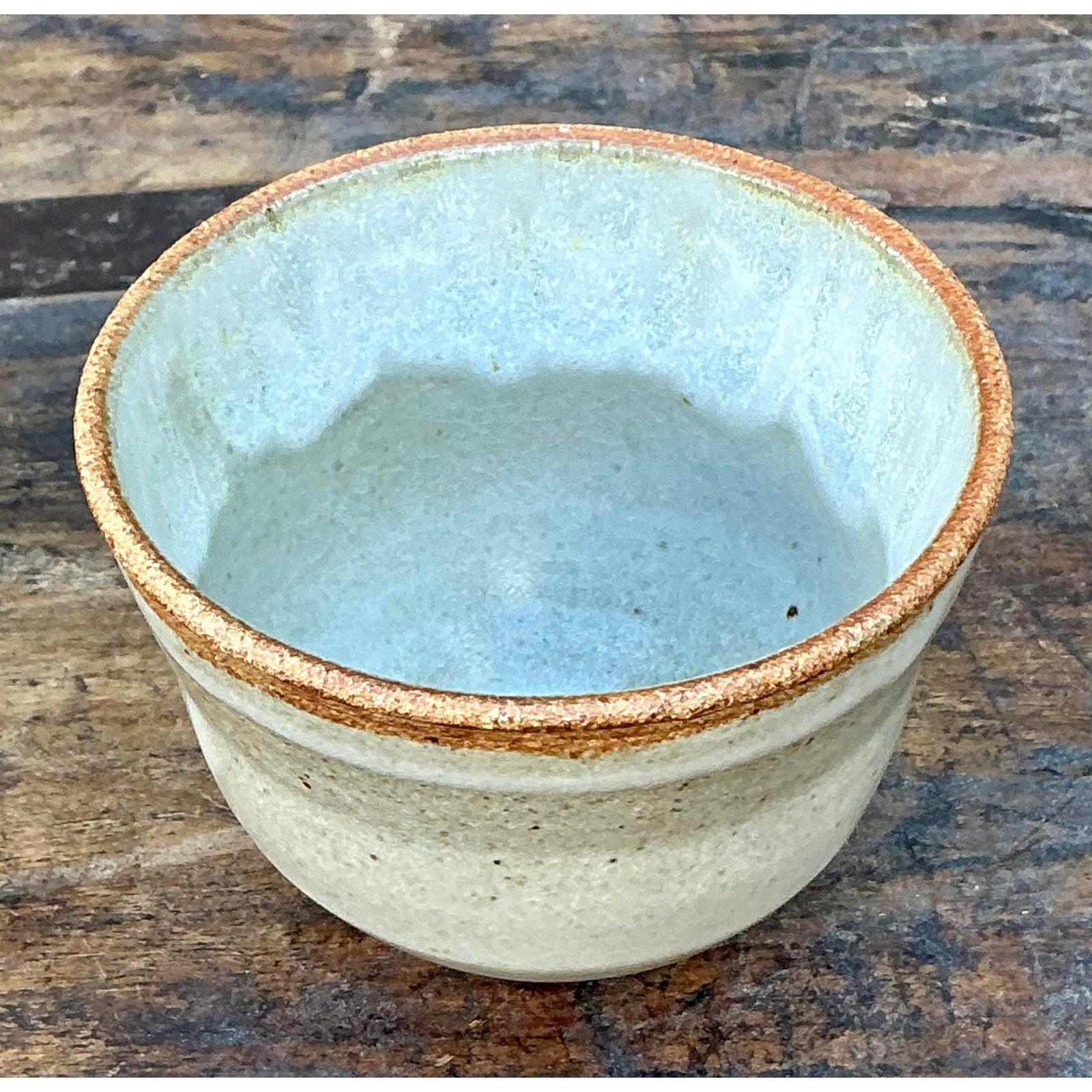 Vintage Boho Original Studio Pottery Small Vase - Top view
