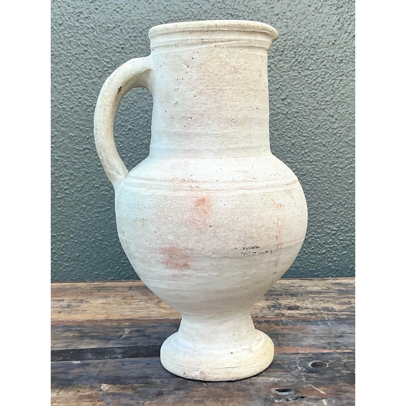 Vintage Boho Original Studio Pottery Bowl - Ceramic, 6.25W x 11H - Detail view