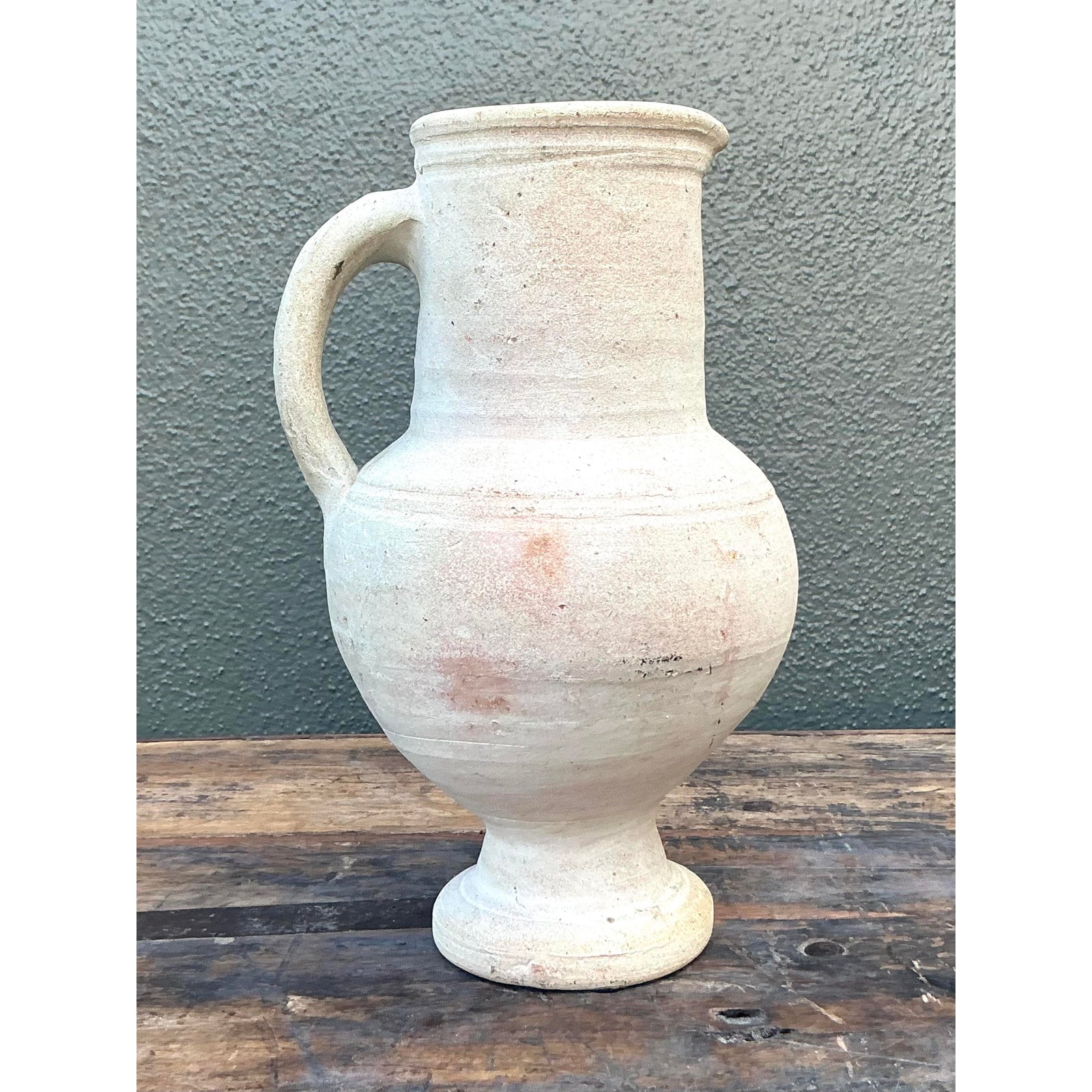 Vintage Boho Original Studio Pottery Bowl - Ceramic, 6.25W x 11H - Top view
