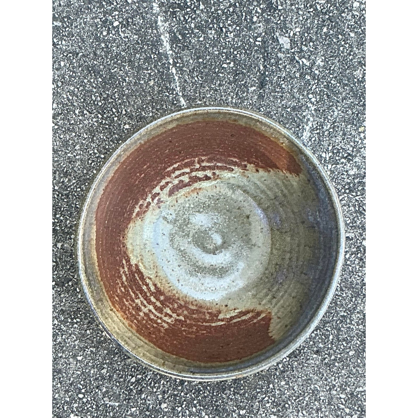 Vintage Boho Original Studio Pottery Bowl - Ceramic, 6.75W x 2.75H - Side view