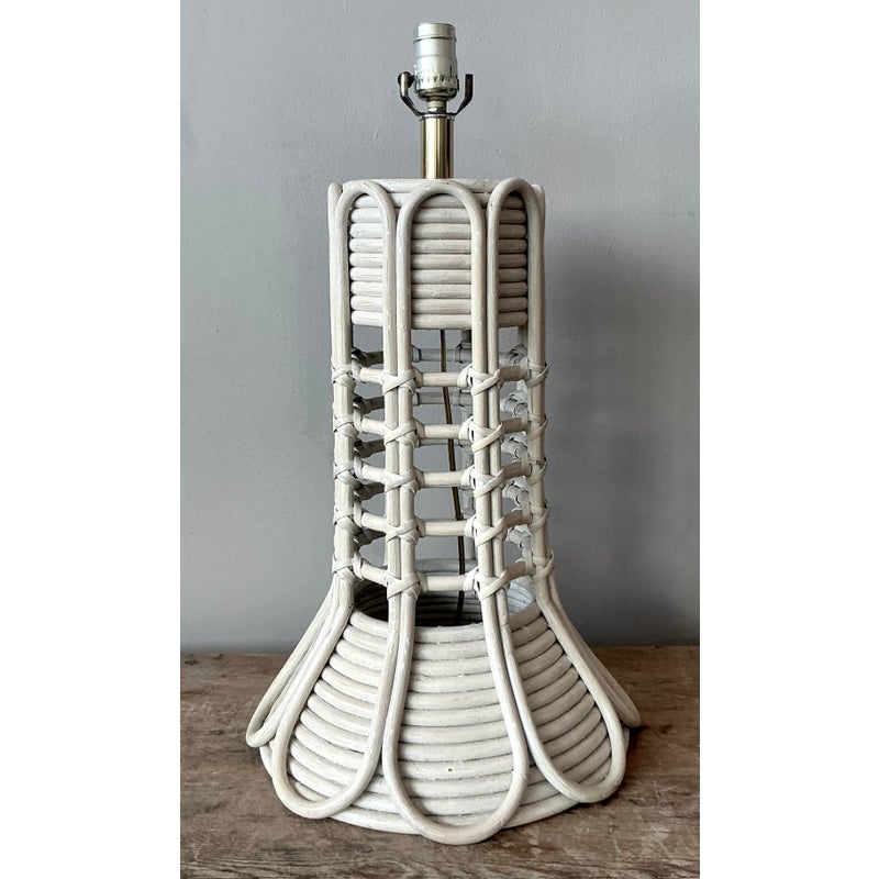 Vintage Boho Washed Pencil Reed Lamp - Top view