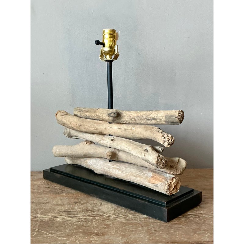 Vintage Boho Stacked Branch Lamp - Back view