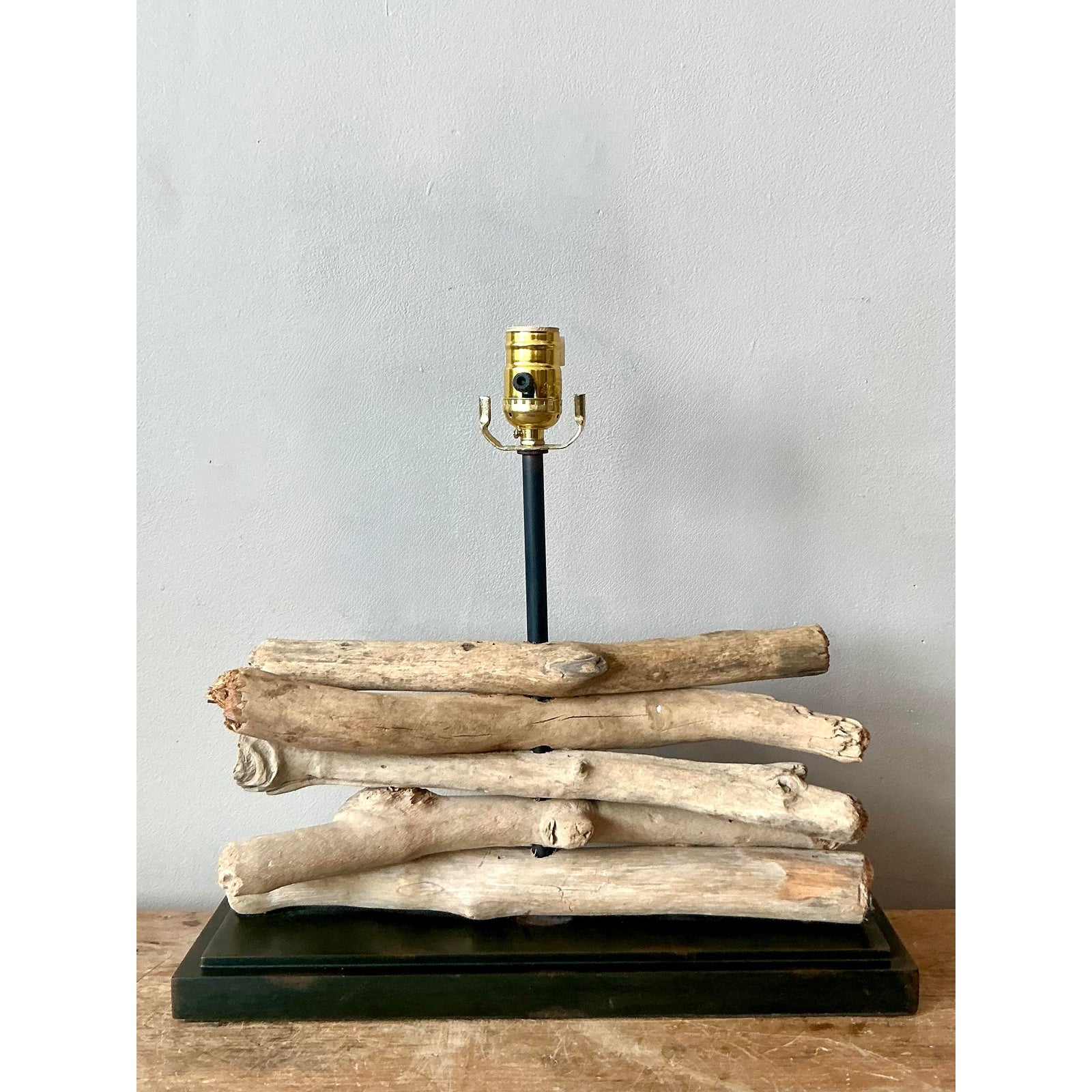 Vintage Boho Stacked Branch Lamp - Side view