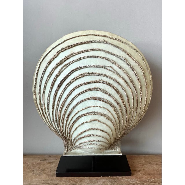 Vintage Boho Parchment Clamshell Lamp - Side view