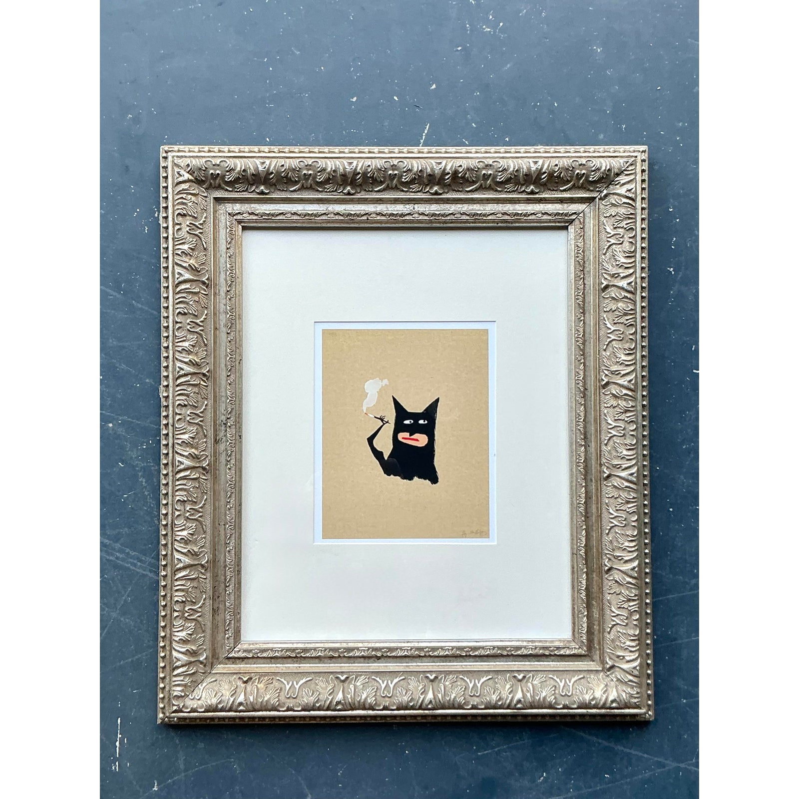 Vintage Boho Signed Masked Crusader Print - Side view