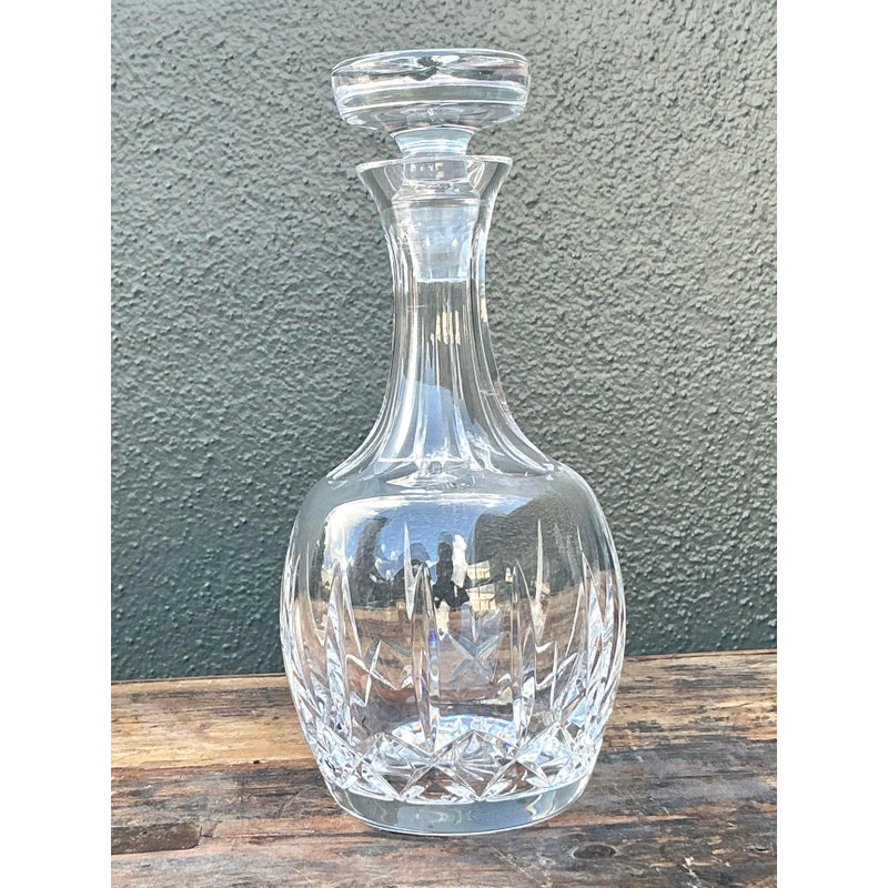Vintage Regency Cut Glass Decanter - Glass, 4.25W x 10.25H - Side view