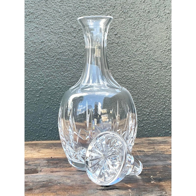 Vintage Regency Cut Glass Decanter - Glass, 4.25W x 10.25H - Back view