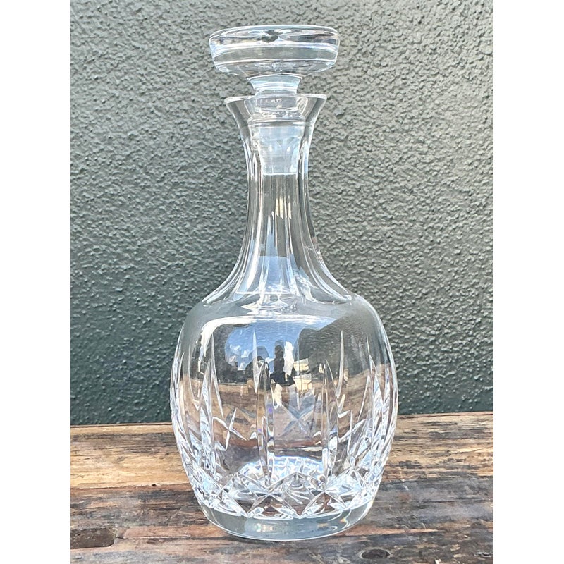 Vintage Regency Cut Glass Decanter - Glass, 4.25W x 10.25H - Top view