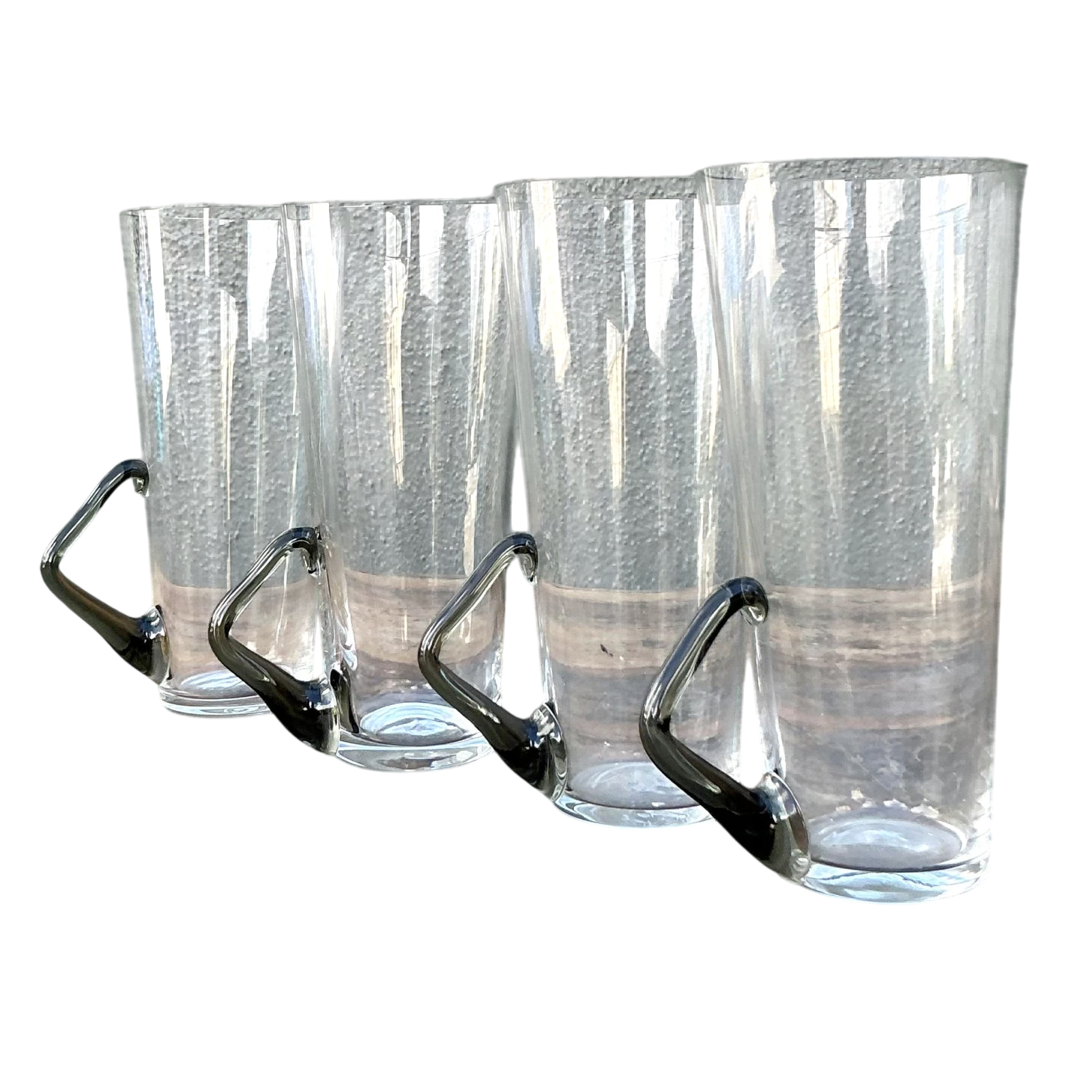 Vintage Boho Art Glass Highballs - Set of Four - Detail view