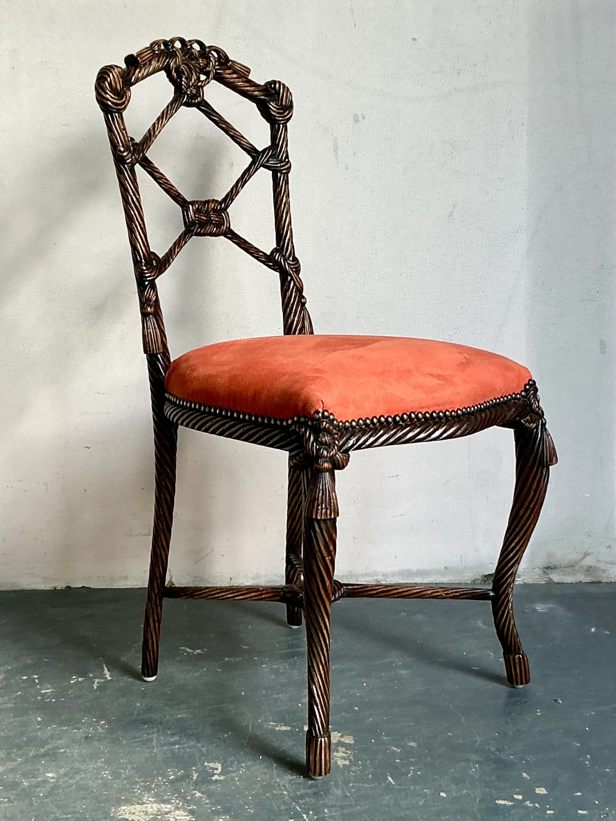 Vintage Regency Rope And Knot Side Chair - Top view