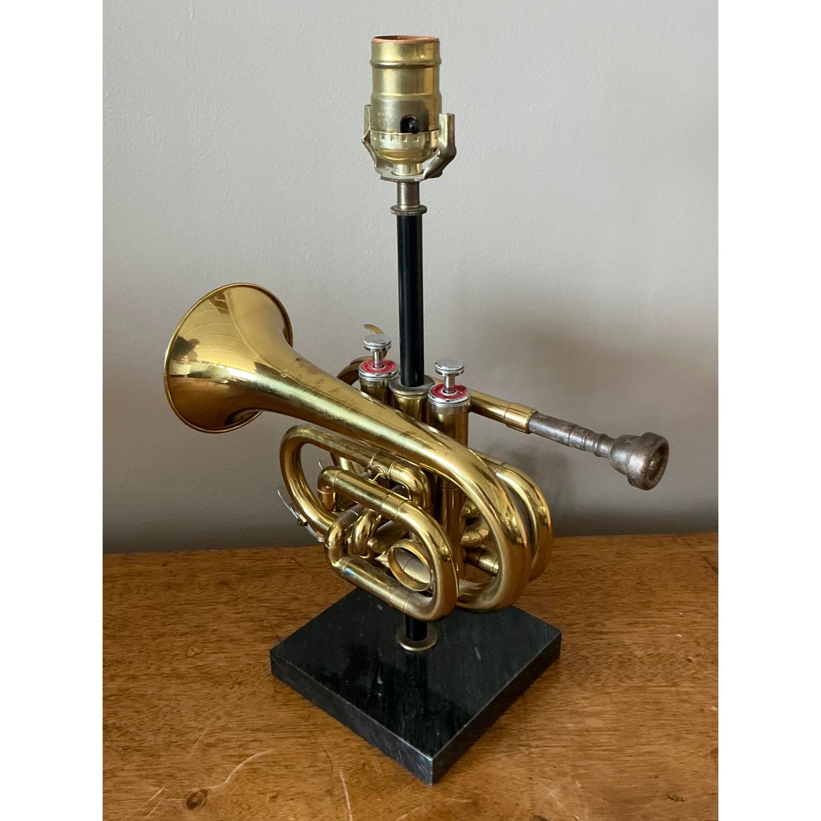 Vintage Boho Original Trumpet Lamp - Top view