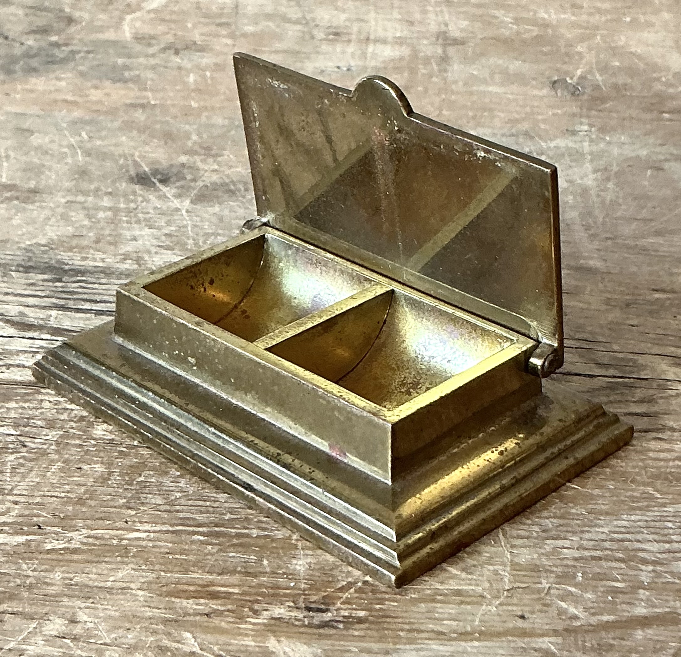 Vintage Brass Pill Box - Top view