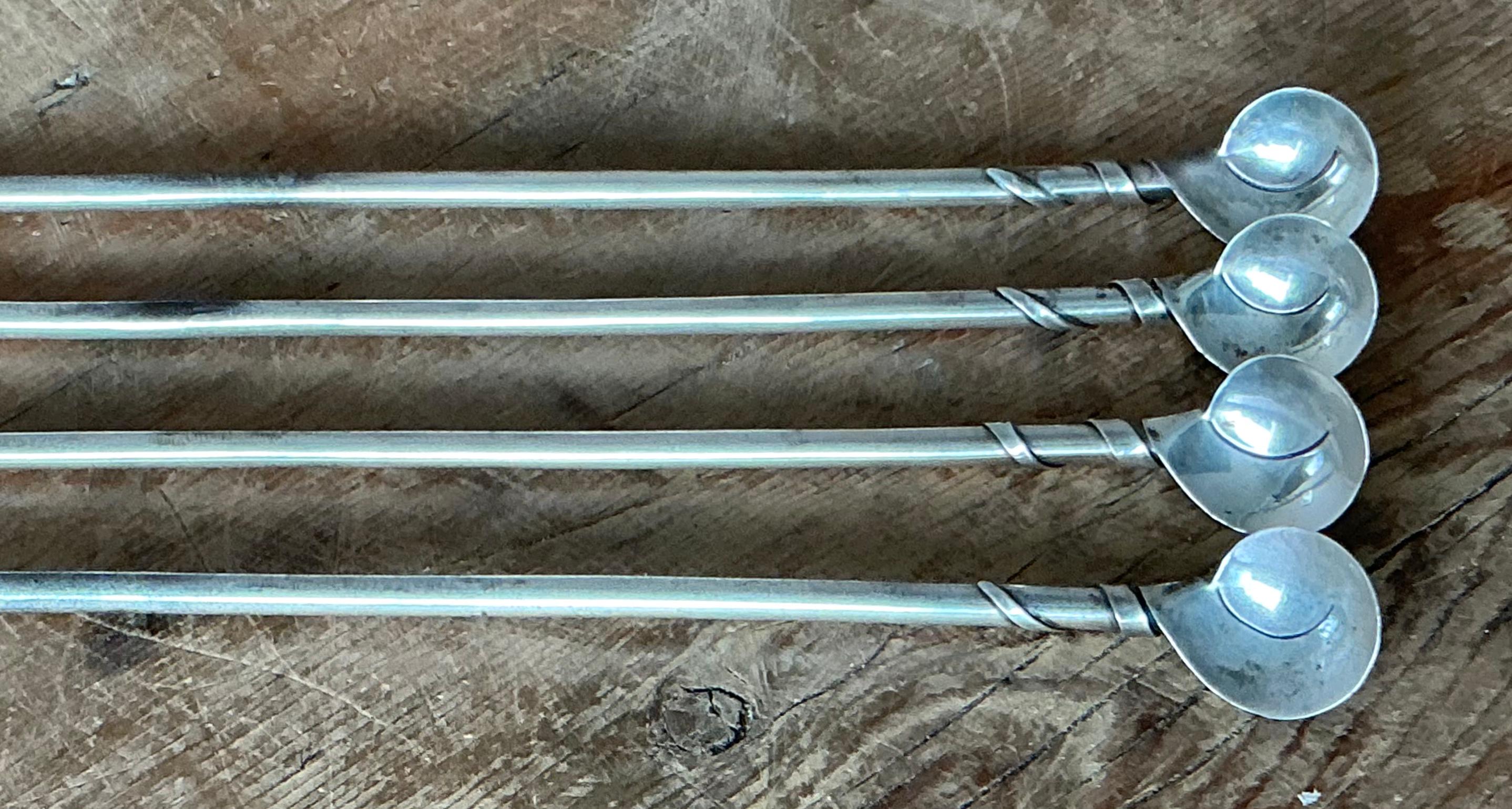 Vintage Boho Nautilus Stirring Straws – Set of 4 - Top view