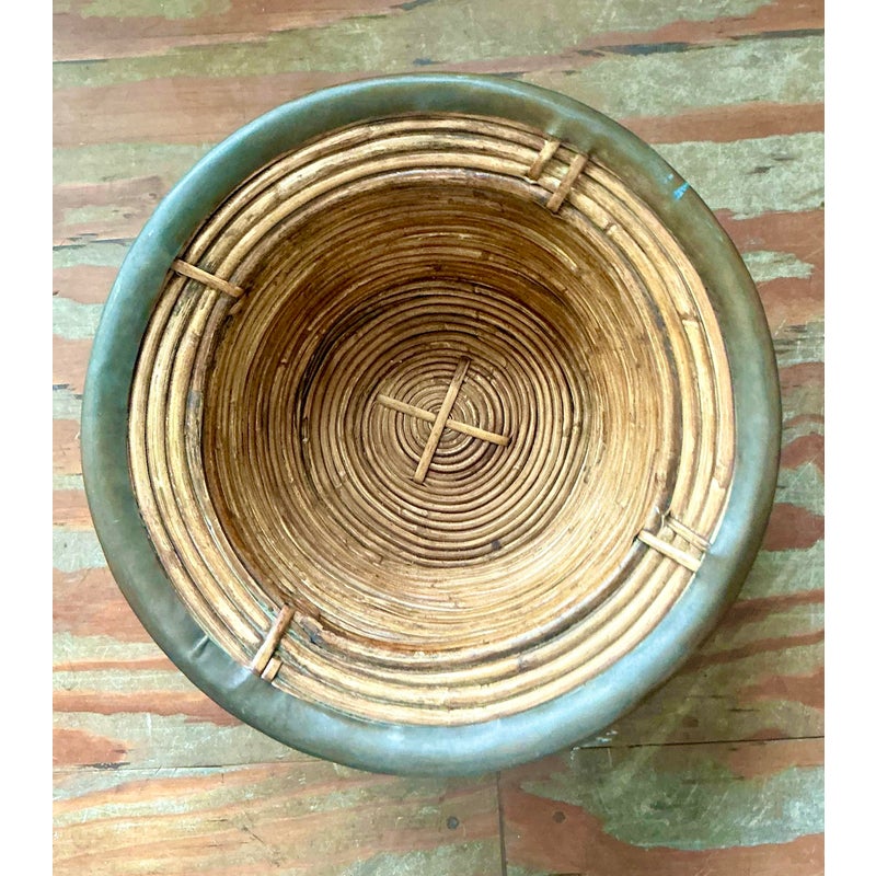 Vintage Boho Pencil Reed Bowl - Detail view